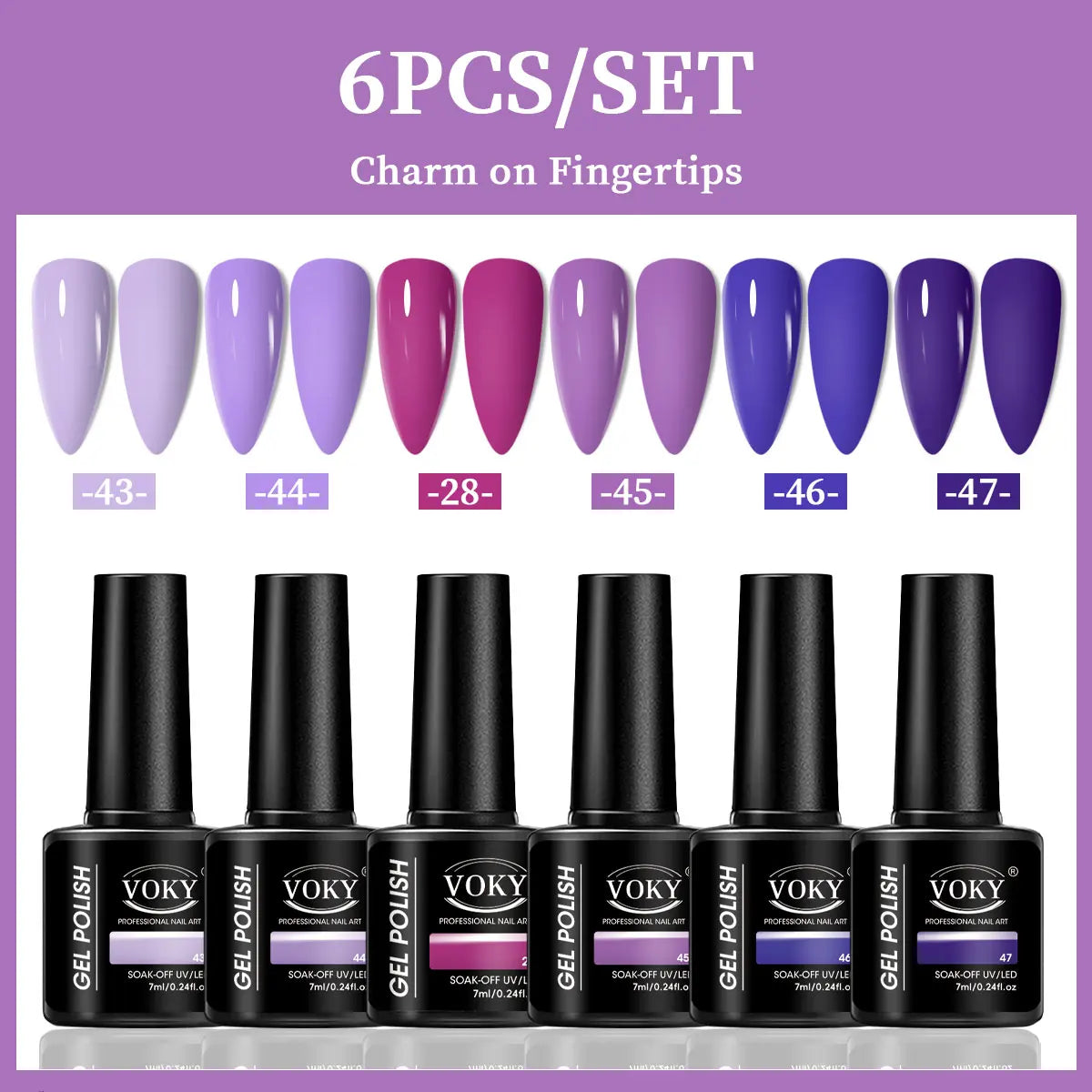 VOKY 6-Piecue Set of Nail Gel, Seasonal Fashionable Nail Gel, The Perfect Gift for Ladies to Give During Festivals