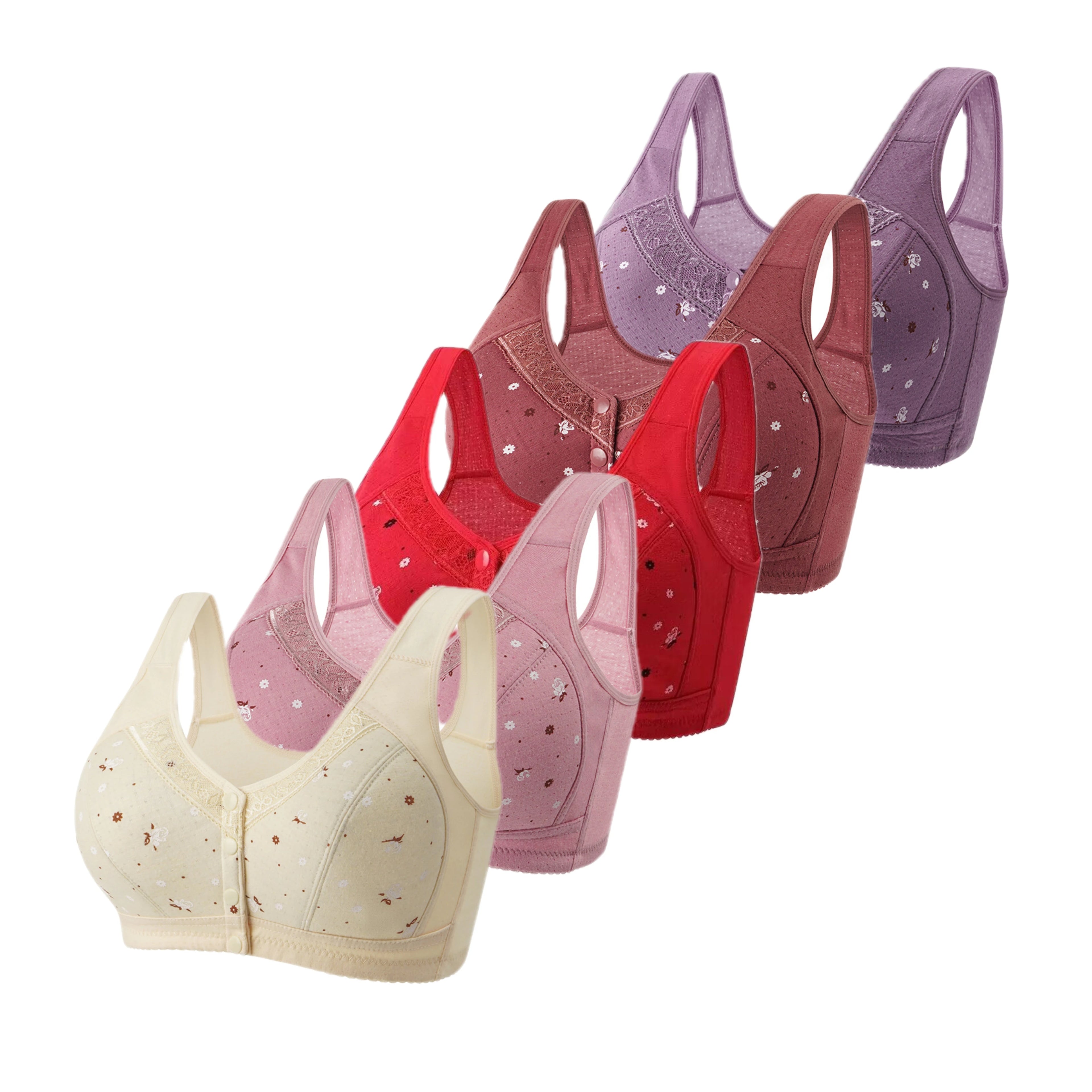 5-Piece Front-Closure Plus Size Bra Set