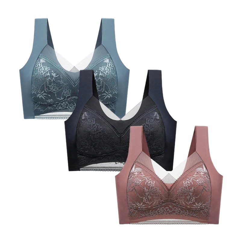 3-Piece Lace Push-Up Bra Set