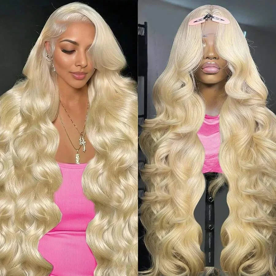 13x6/13x4 HD Lace Frontal Wig – Honey Blonde #613 Body Wave Human Hair, 250% Density, up to 46"