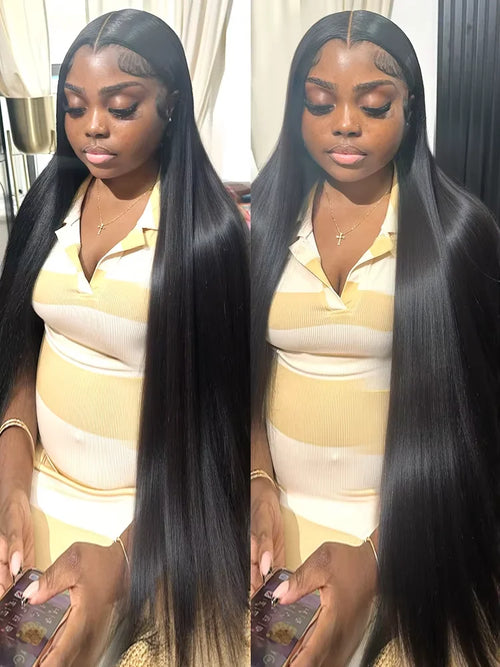 250% Density HD Lace Frontal Bone Straight Wig - alternate view
