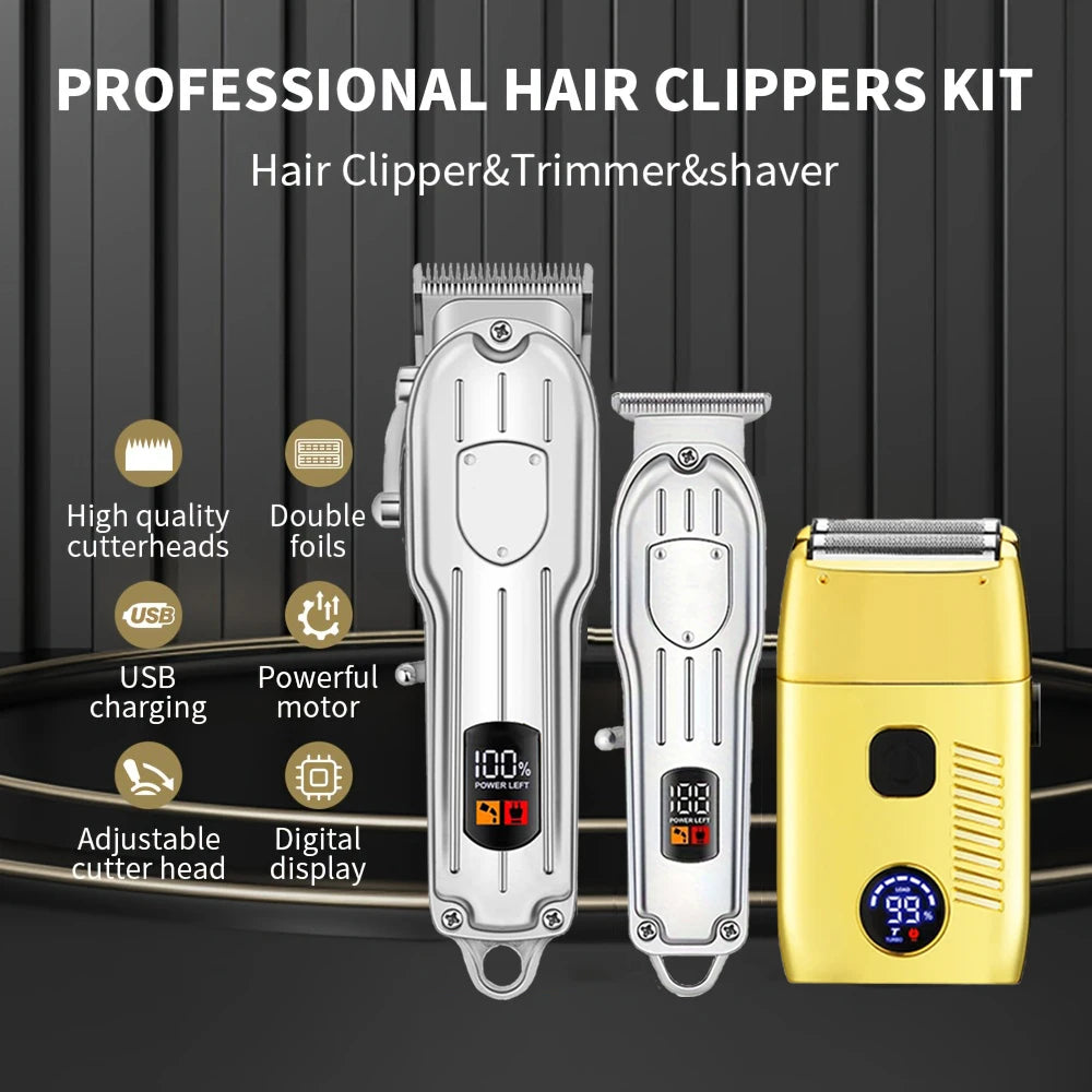 Rechargeable Hair Clipper & Trimmer Kit