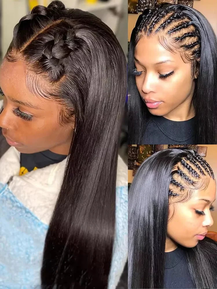 28 30 inch 250% Density 13x6 Hd Lace Front Human Hair Wigs Pre plucked Peruvian Bone Straight Lace Frontal Wigs For Black Women