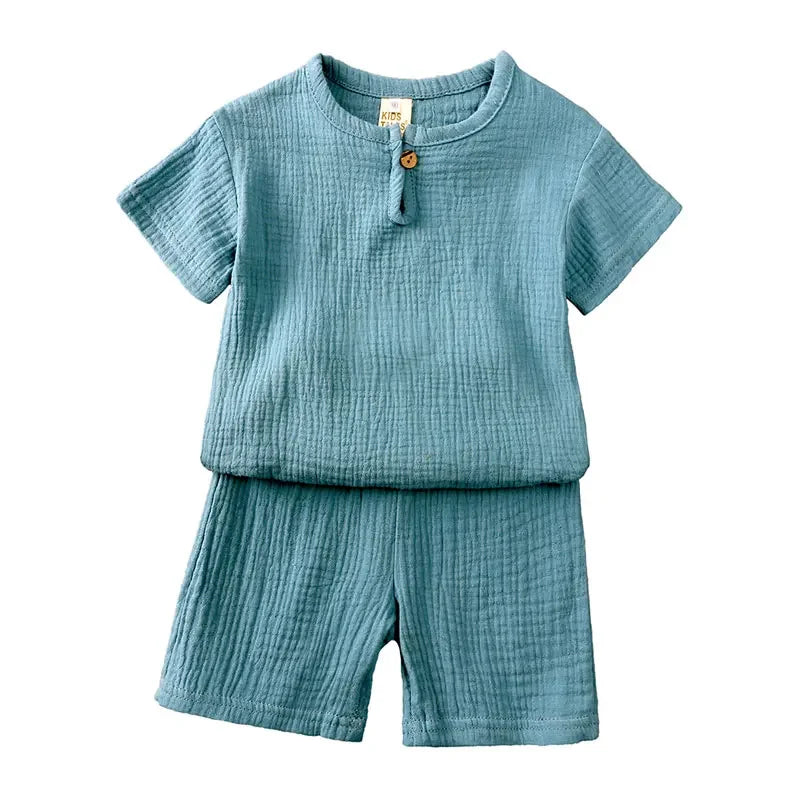 Kids' Cotton Linen Two-Piece Summer Set