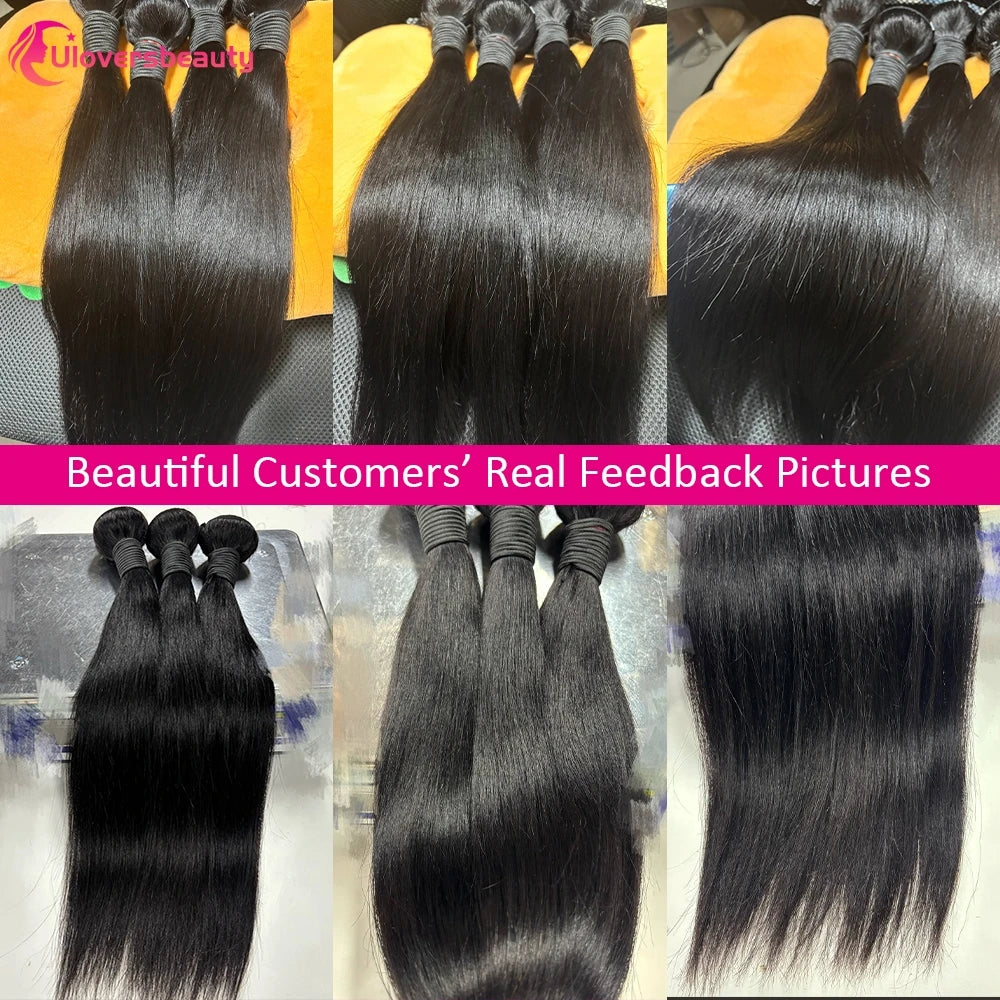 18-24 Inch Raw Straight Human Hair Bundles - detail view