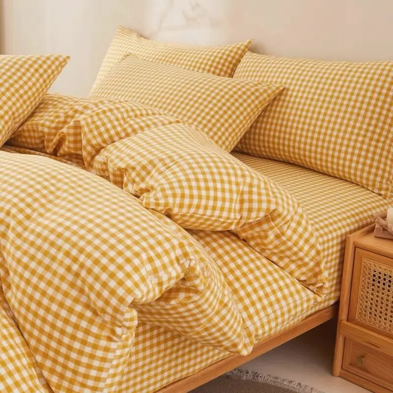 Washed Cotton Plaid Fabric by the Meter