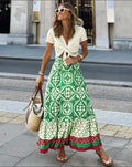 Boho Printed Swing Midi Skirt - detail view