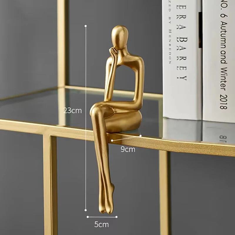 Abstract Golden Resin Figure Ornament