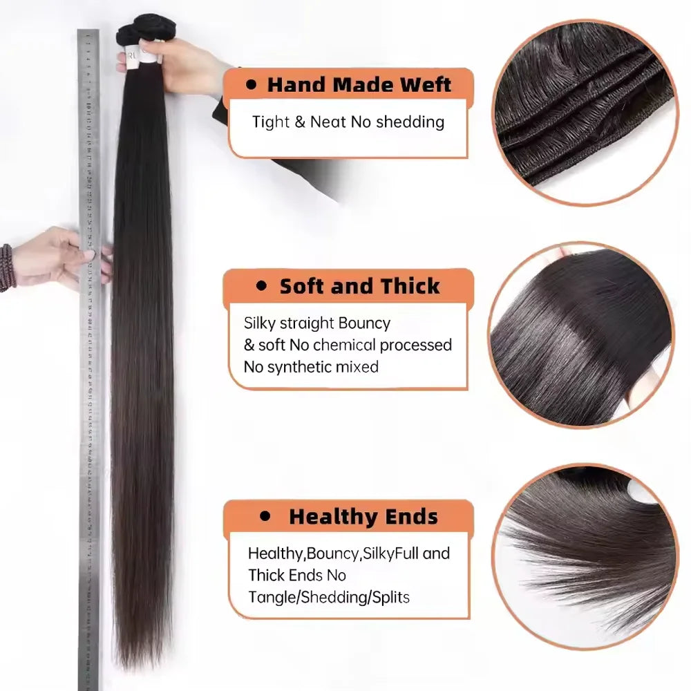 32-Inch Brazilian Straight Human Hair Bundles - alternate view