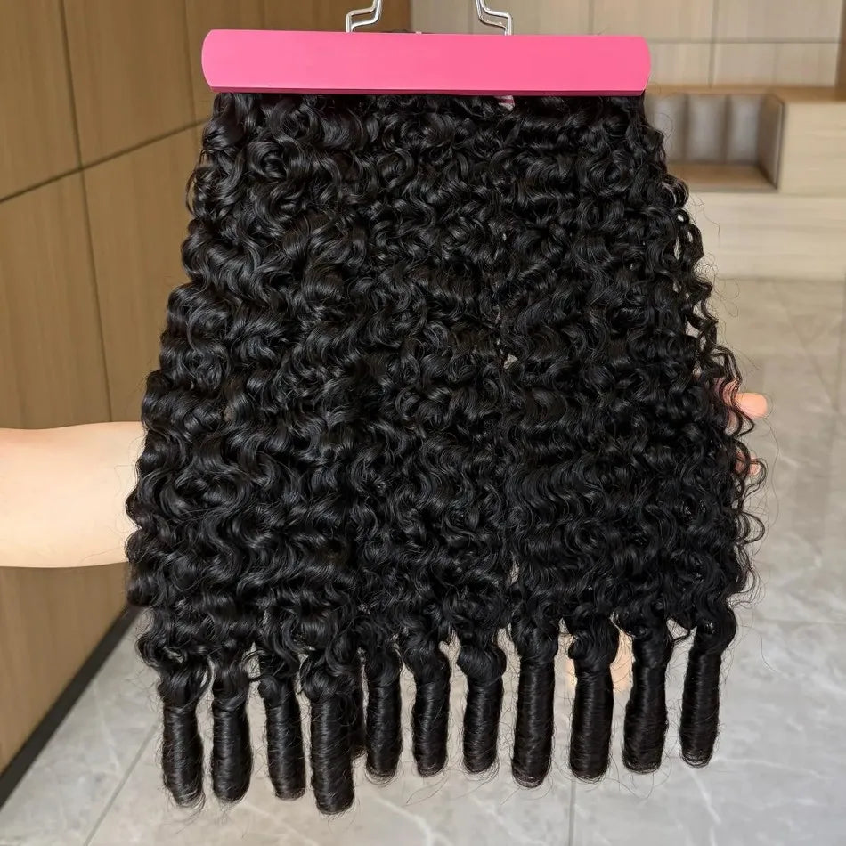 Burmese Curly Human Hair Bundles - detail view
