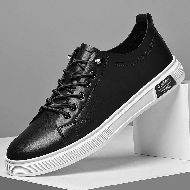 Men's Cowhide Leather Casual Sneakers