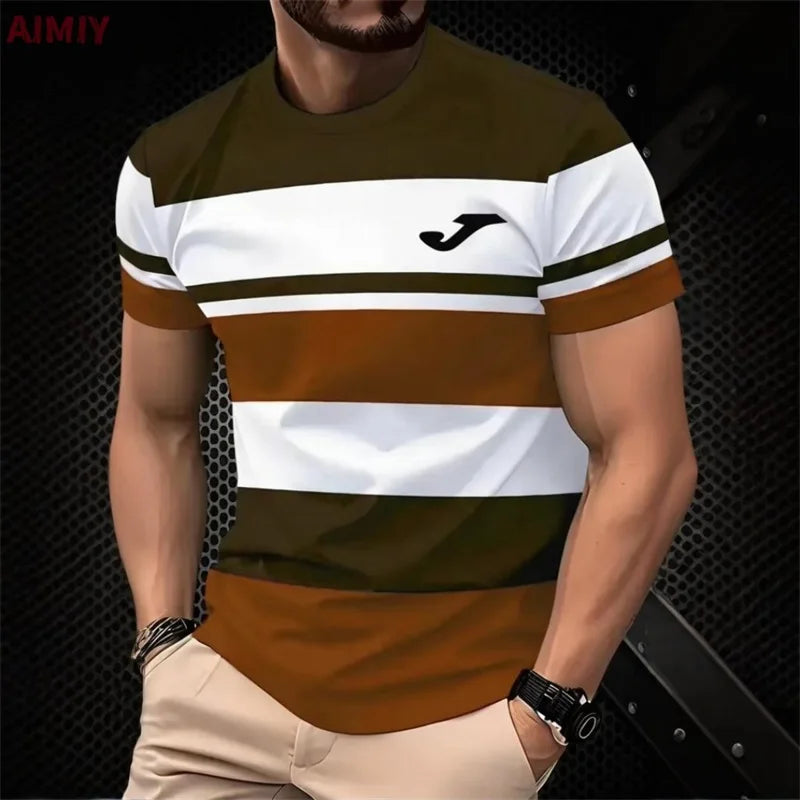 Men's Striped Printed T-Shirt