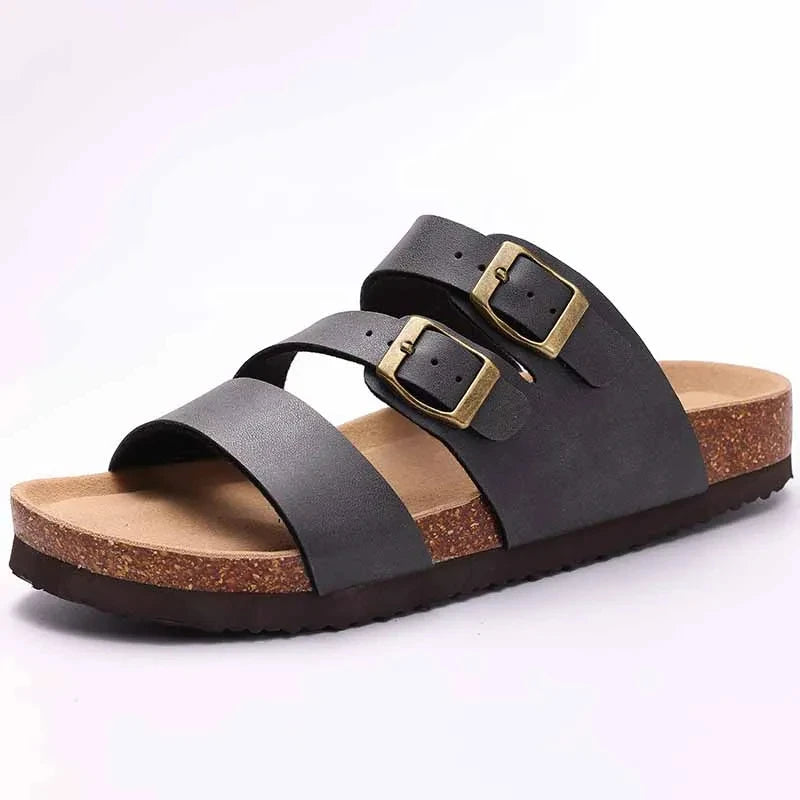 Cork Suede Mules Slippers