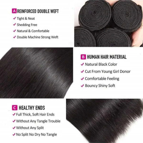40-42 Inch Long Straight Human Hair Bundles - alternate view