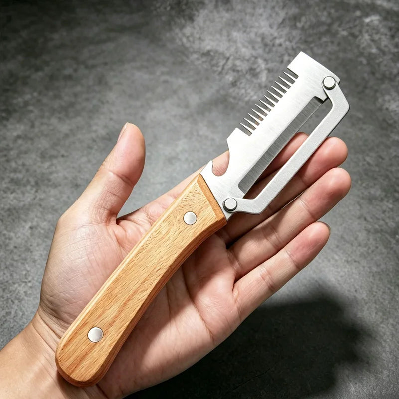 Wooden Handle Vegetable Peeler - alternate view