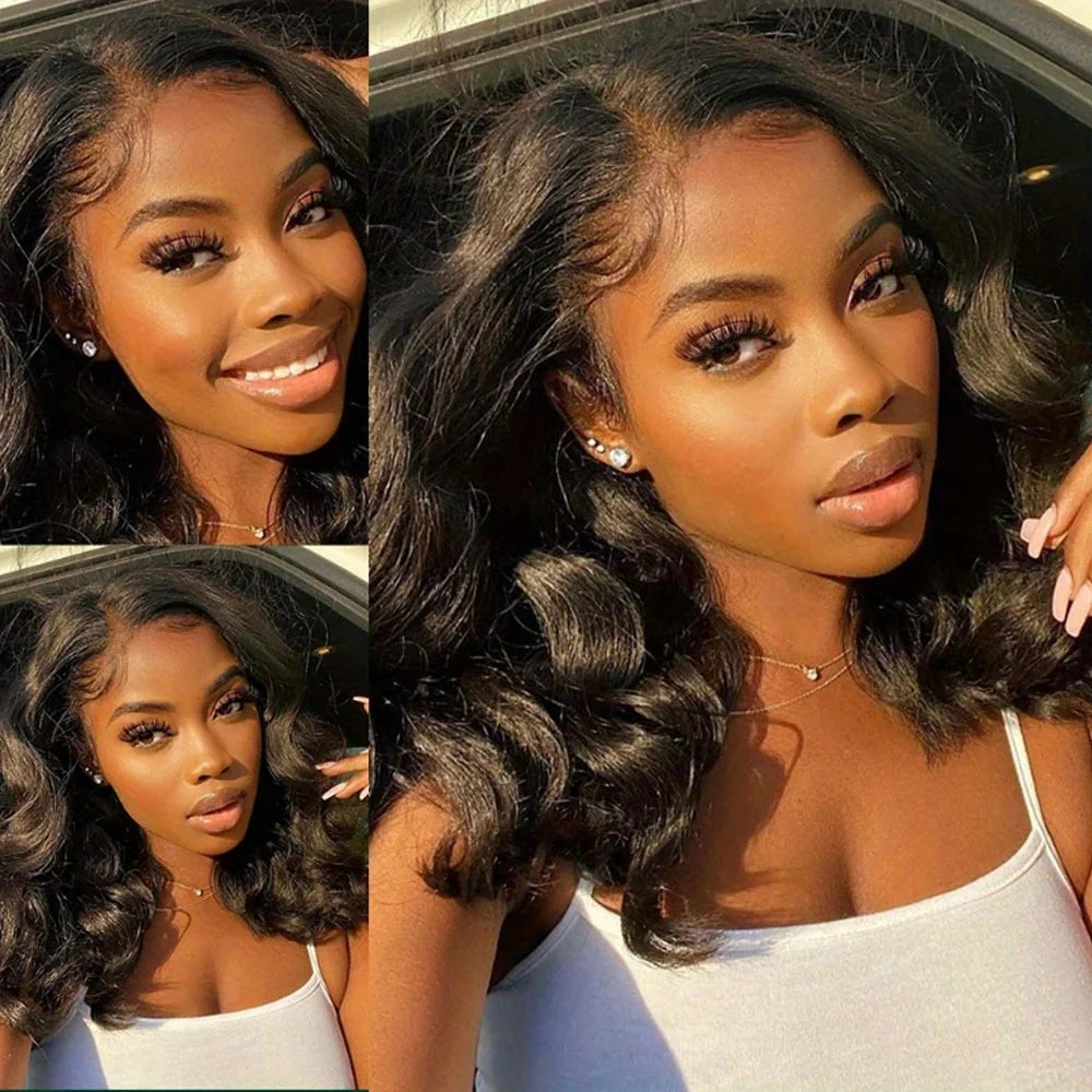 Brazilian Body Wave Bob Lace Front Wig - detail view