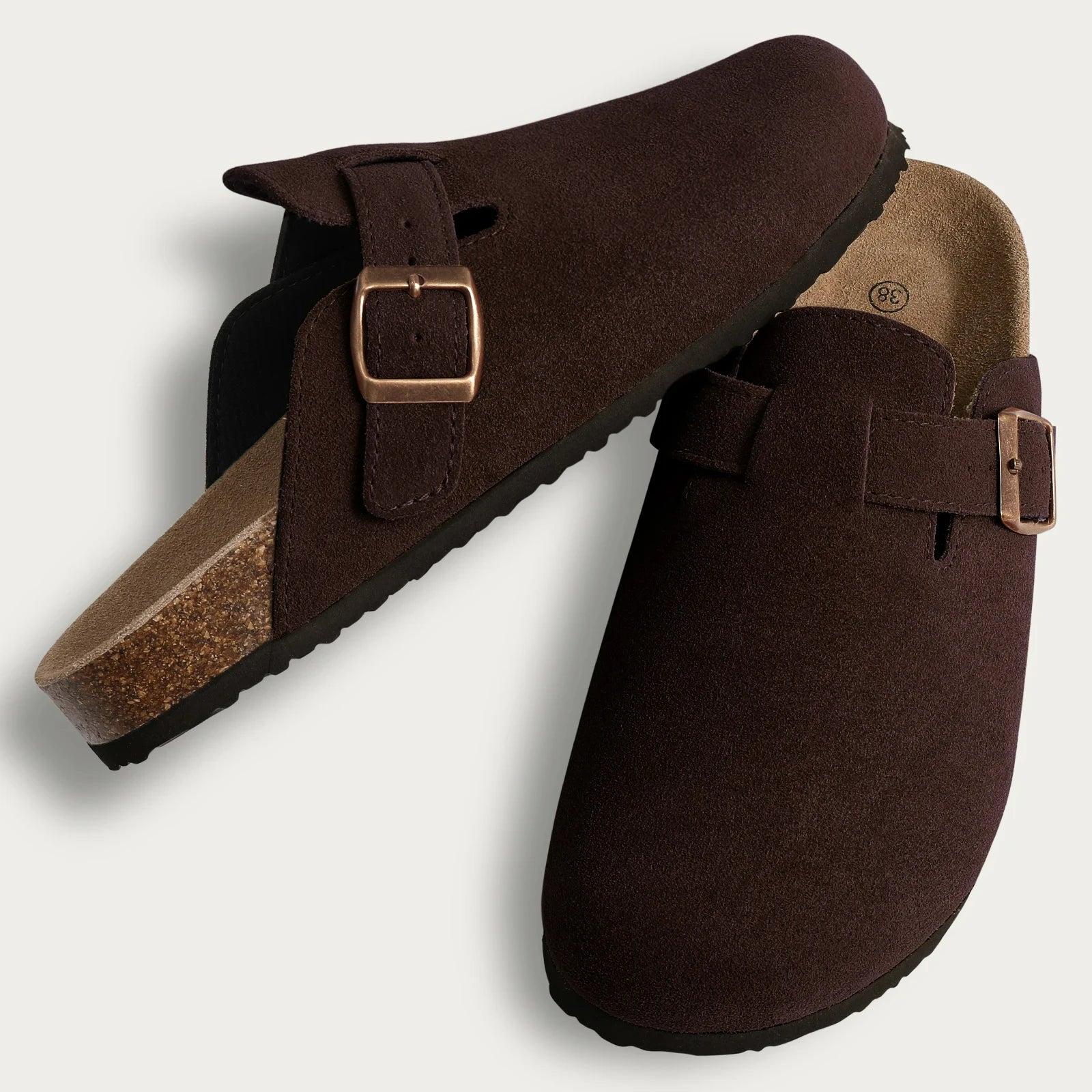 Cork Suede Mules Slippers