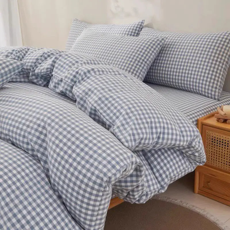 Washed Cotton Plaid Fabric by the Meter