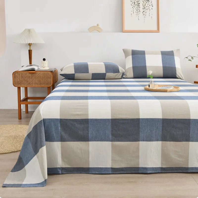 Washed Cotton Plaid Fabric by the Meter