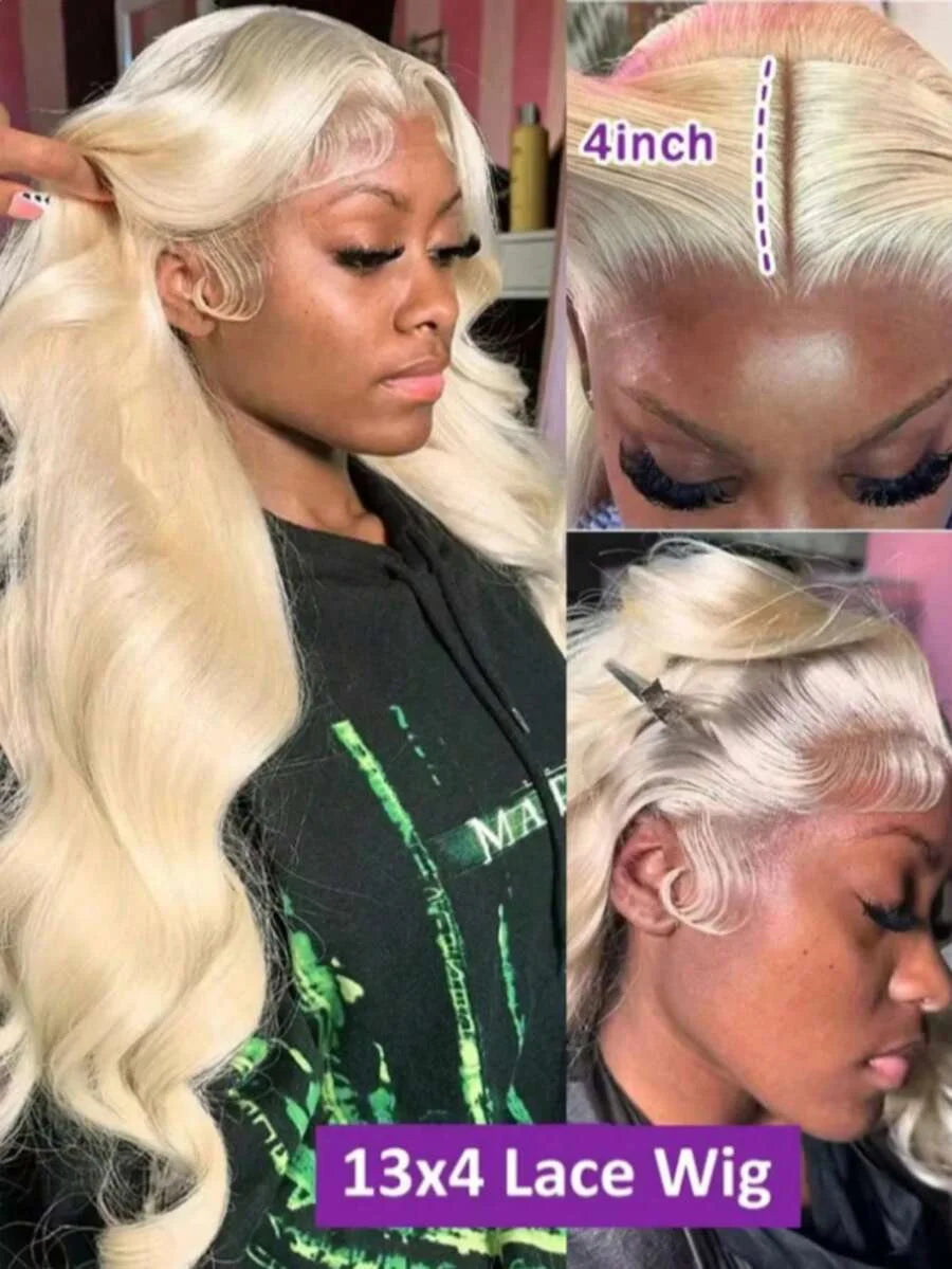 13x6/13x4 HD Lace Frontal Wig – Honey Blonde #613 Body Wave Human Hair, 250% Density, up to 46"