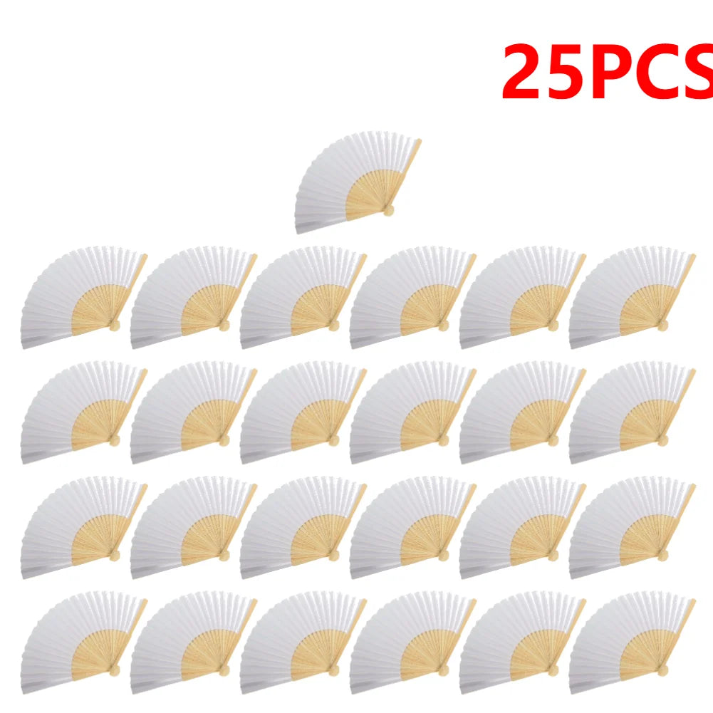 DIY Blank Paper Folding Fans