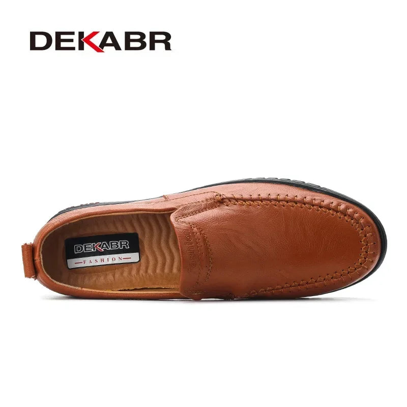 Men's Genuine Leather Slip-On Loafers - alternate view