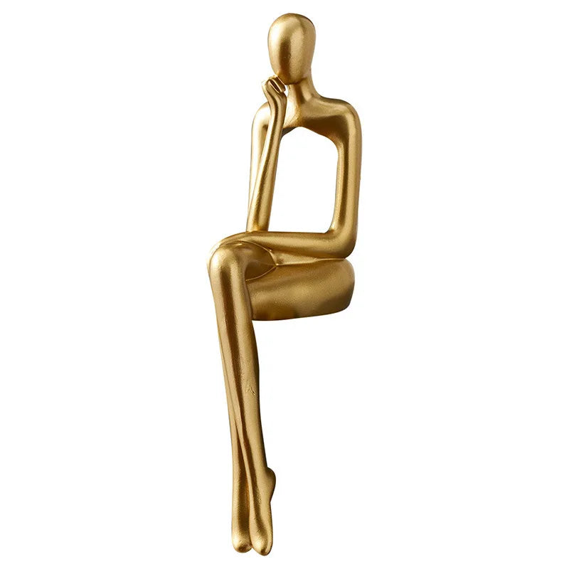 Abstract Golden Resin Figure Ornament