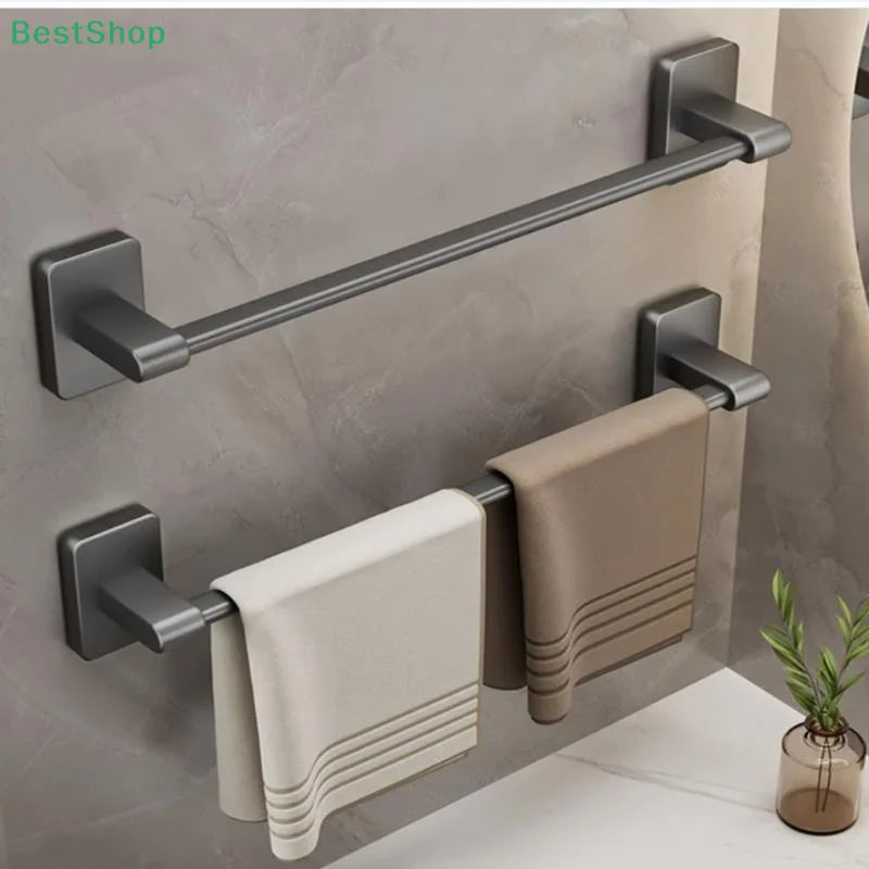♥Bathroom Towel Bar/Hook/Towel Rack/Kitchen Rag Rack Wall Mount Shelf Punch Free Bathroom Accessories