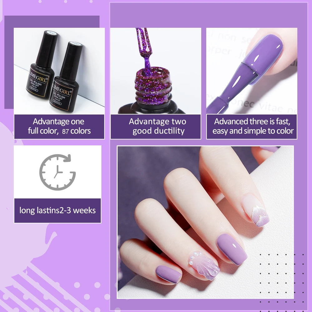 Nail Gel Polish Kit 21PCS 8ML Glitter Nails Art Gel Varnish for Beginner Manicure Salon & Home Professional Art DIY Supplies Set