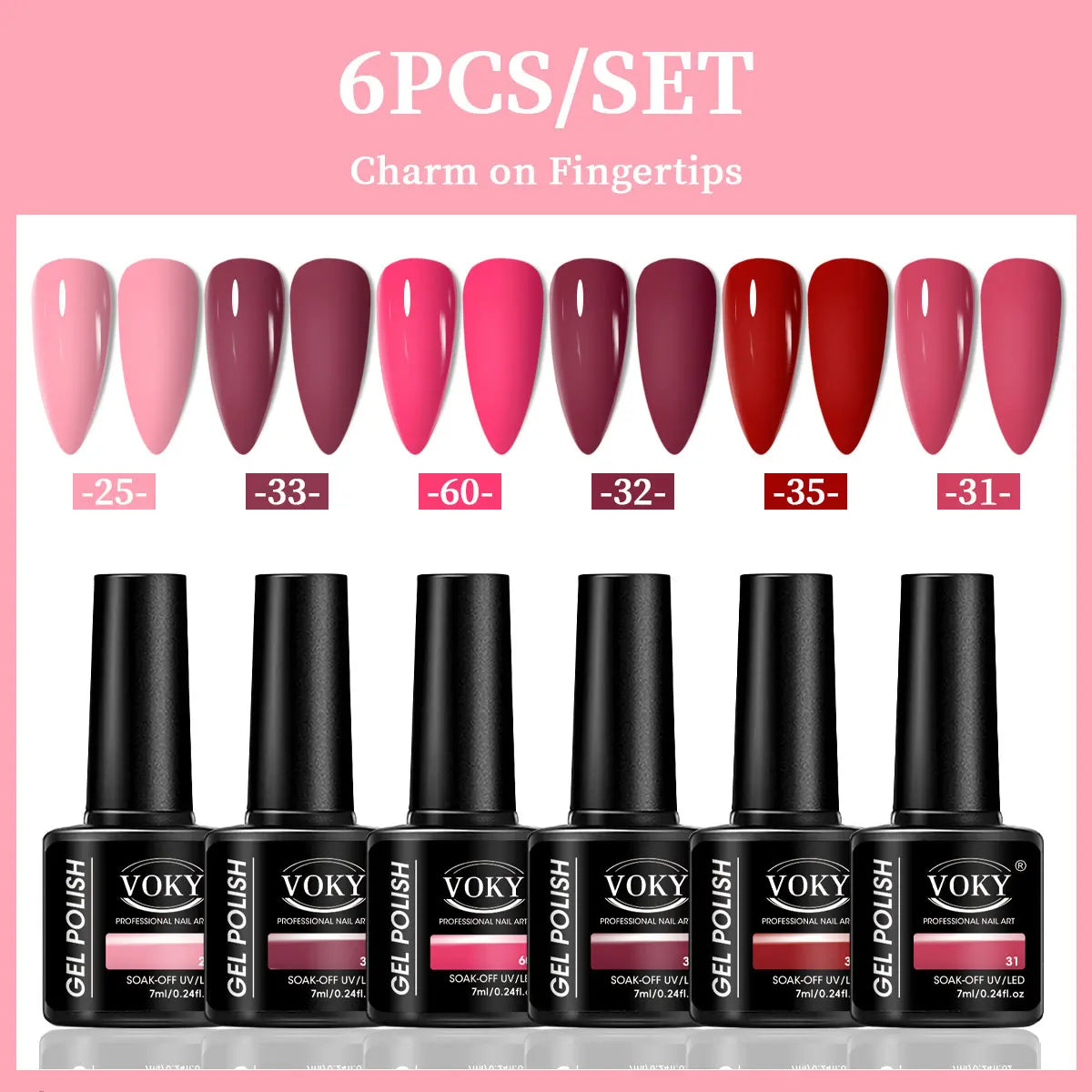 VOKY 6-Piecue Set of Nail Gel, Seasonal Fashionable Nail Gel, The Perfect Gift for Ladies to Give During Festivals