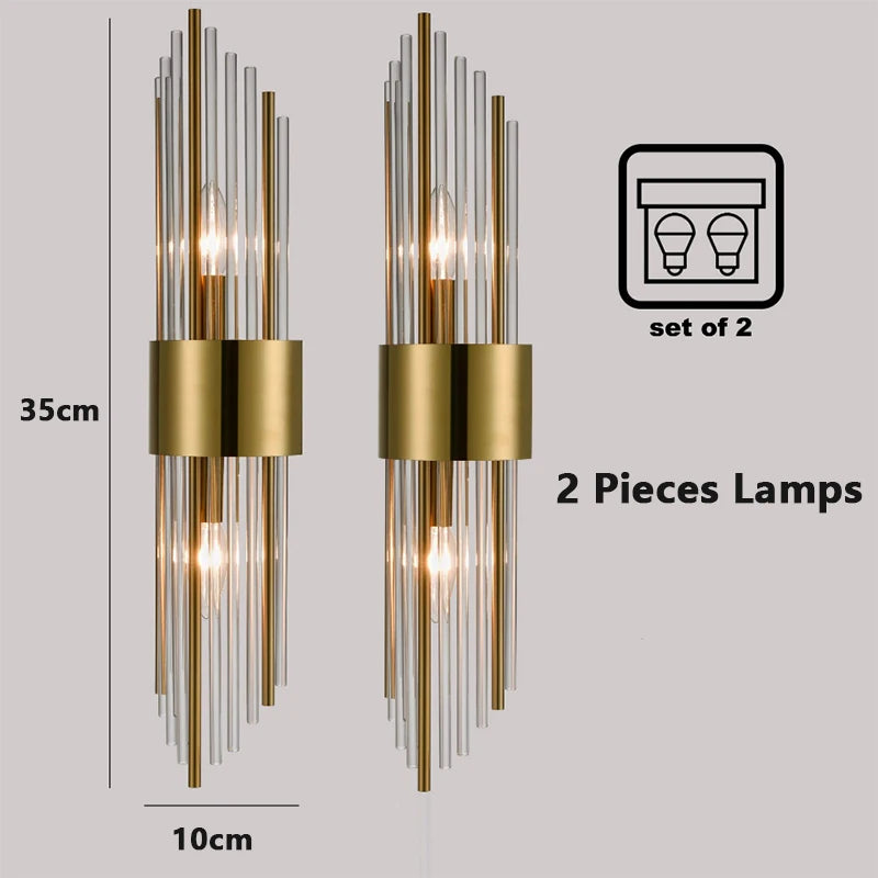 Crystal Glass Tube Wall Lamp