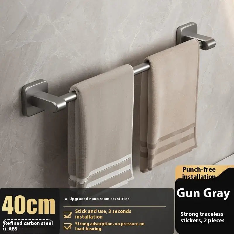 ♥Bathroom Towel Bar/Hook/Towel Rack/Kitchen Rag Rack Wall Mount Shelf Punch Free Bathroom Accessories