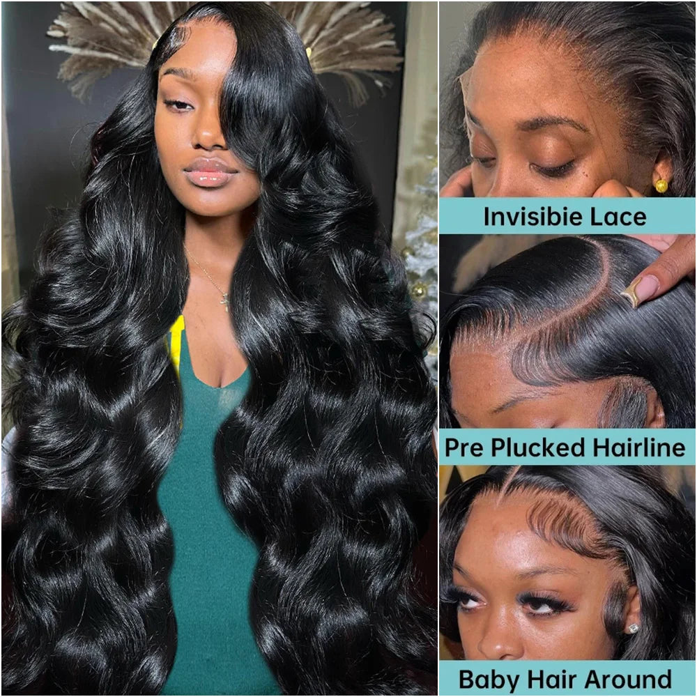 HD Transparent Lace Front Wig, Body Wave - alternate view
