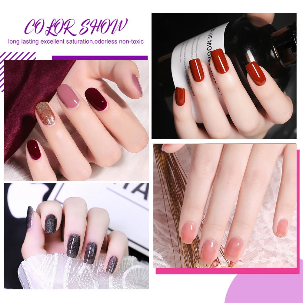 Nail Gel Polish Kit 21PCS 8ML Glitter Nails Art Gel Varnish for Beginner Manicure Salon & Home Professional Art DIY Supplies Set