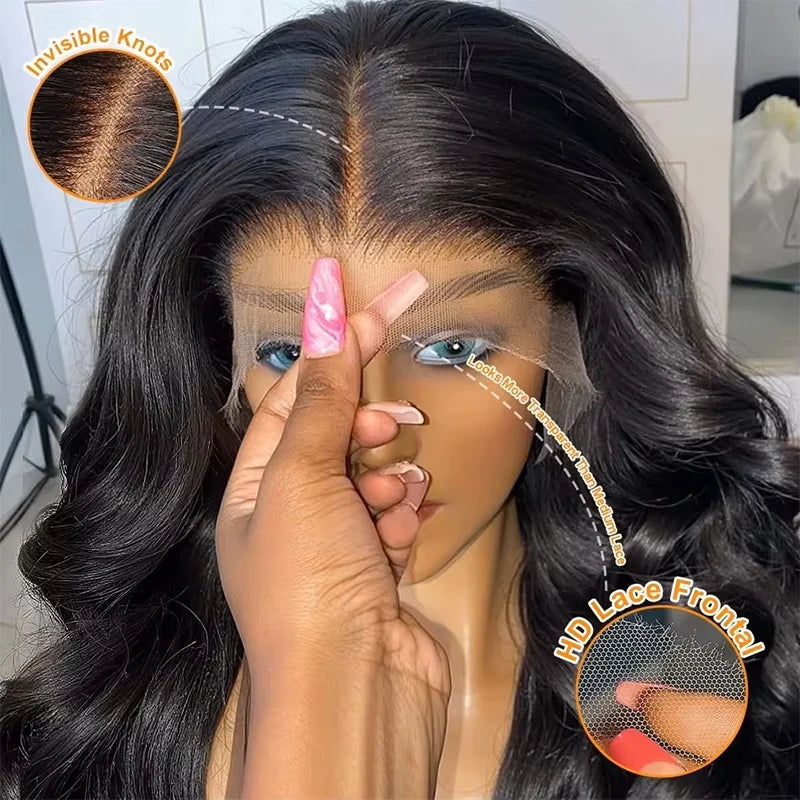 HD Lace Front Wig – Body Wave Brazilian Human Hair, 13x4 & 13x6, 16–40 Inches