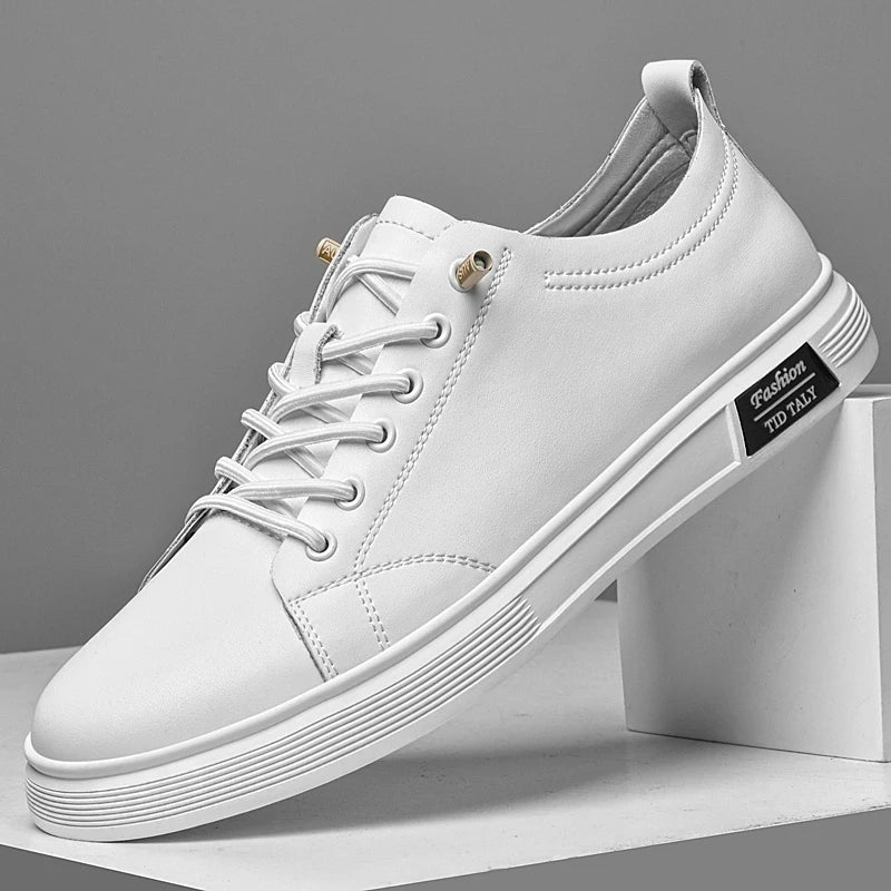 Men's Cowhide Leather Casual Sneakers
