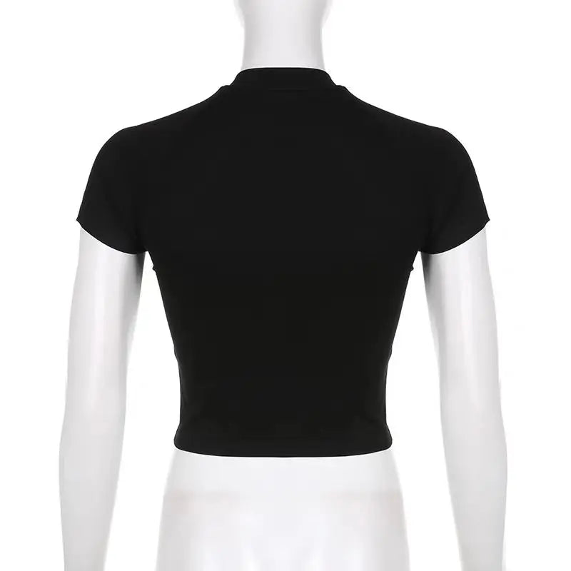 Y2K Streetwear Oversized Crop Tee - detail view
