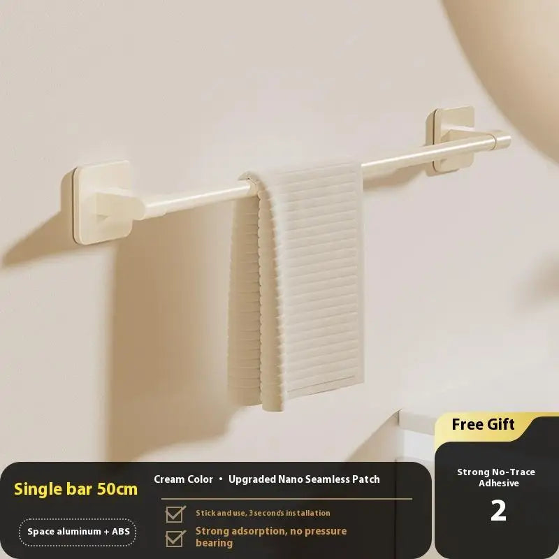 ♥Bathroom Towel Bar/Hook/Towel Rack/Kitchen Rag Rack Wall Mount Shelf Punch Free Bathroom Accessories