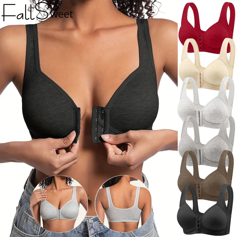 Seamless Front-Closure Push-Up Bra