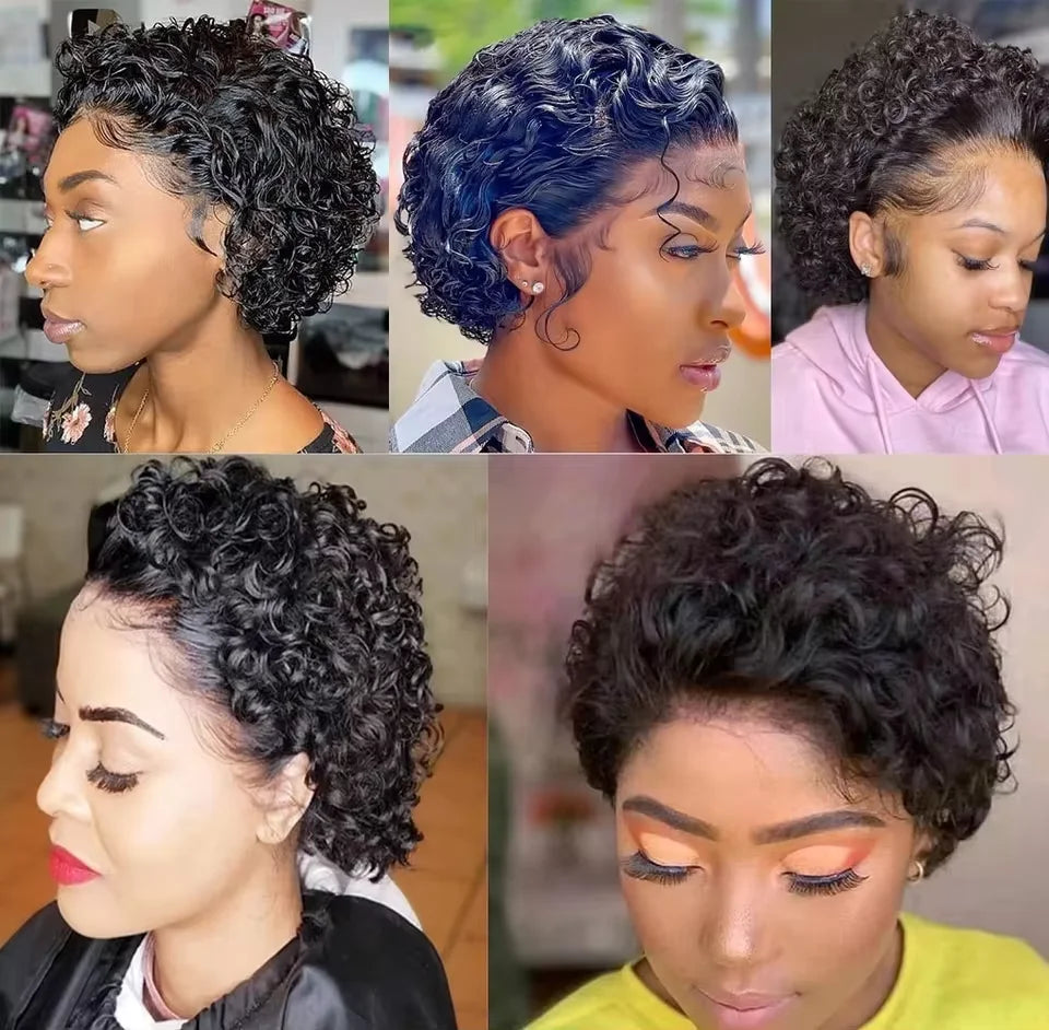 Pixie Cut Curly Lace Front Wig