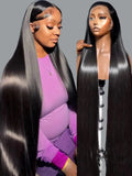 HD Transparent Lace Front Wig, Bone Straight