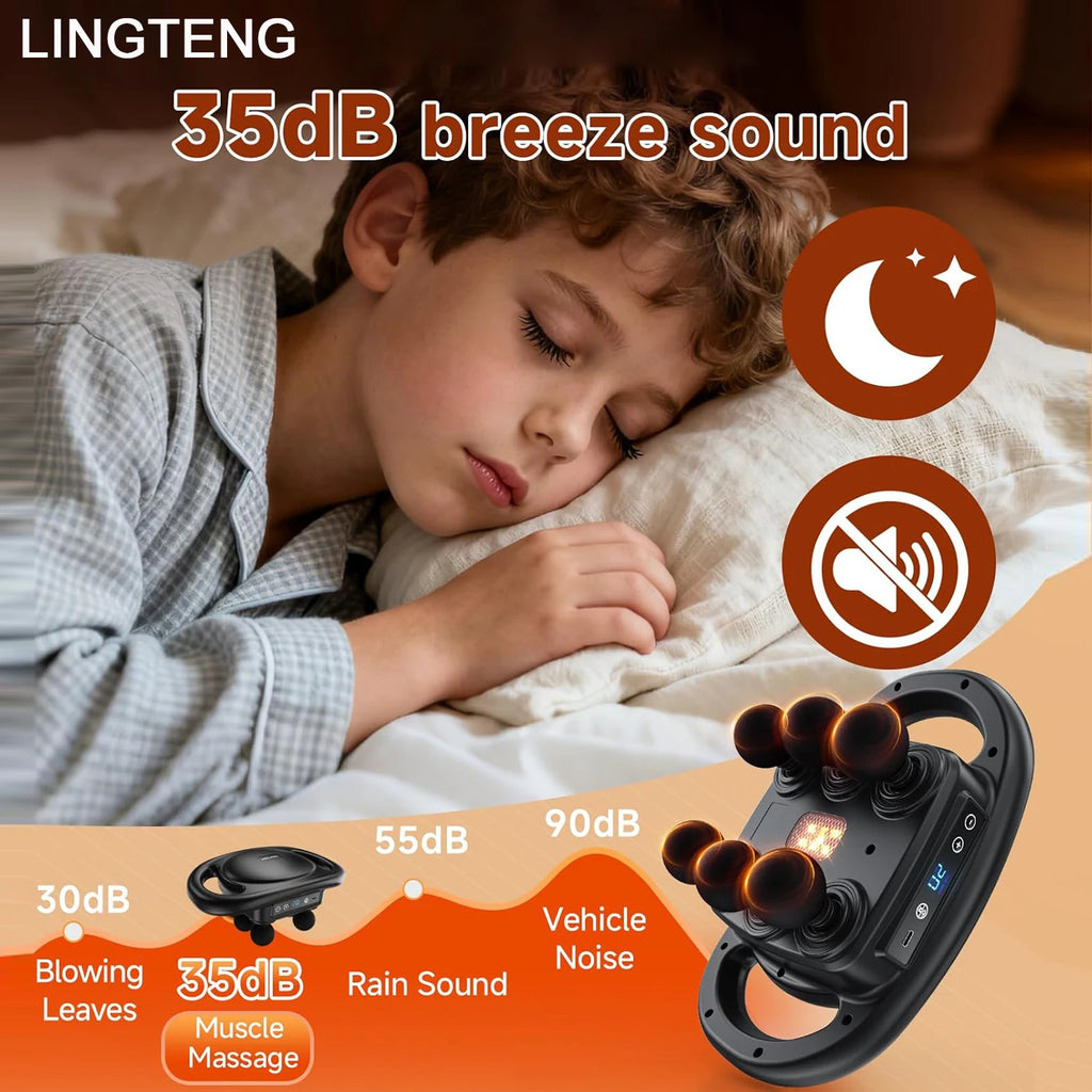 Deep Tissue Massage Gun – 6 Heads, 9 Speed Levels, 4 Modes, USB-C Rechargeable