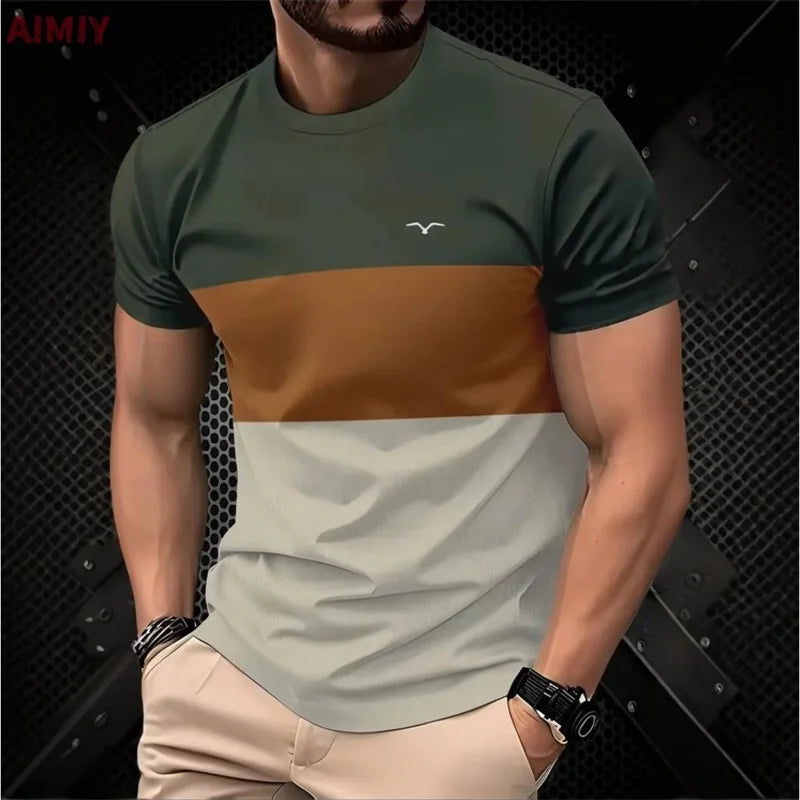 Men's Striped Printed T-Shirt