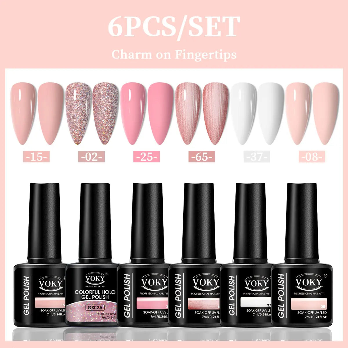 VOKY 6-Piecue Set of Nail Gel, Seasonal Fashionable Nail Gel, The Perfect Gift for Ladies to Give During Festivals