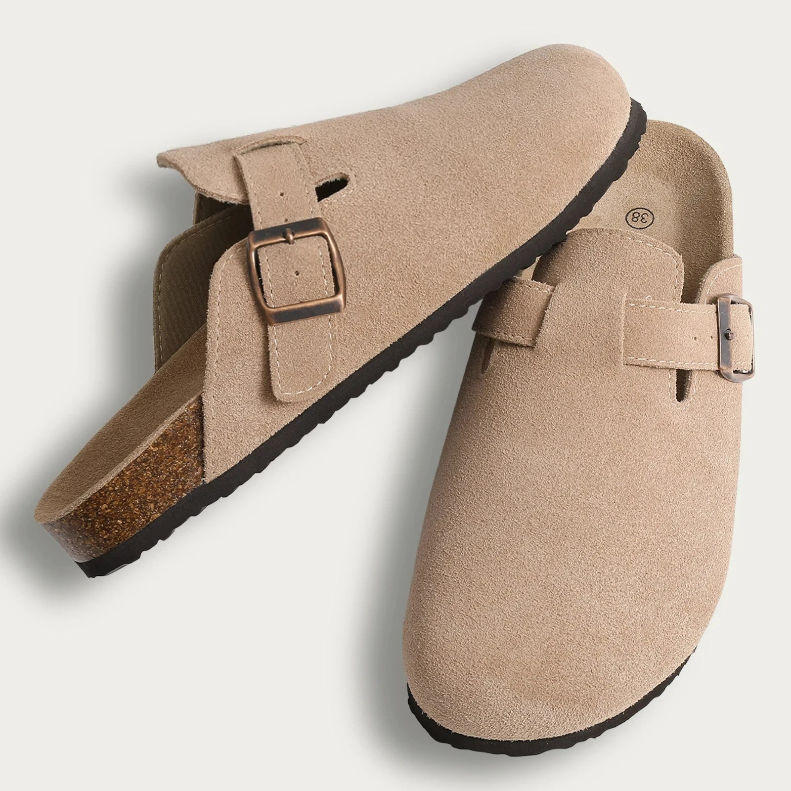 Cork Suede Mules Slippers