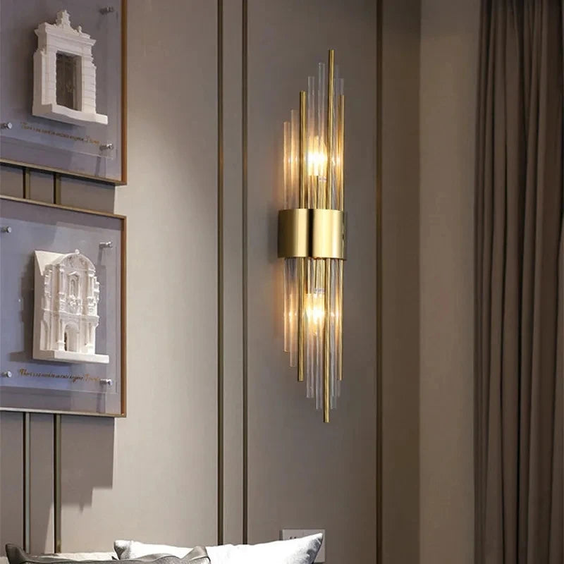 Crystal Glass Tube Wall Lamp - detail view