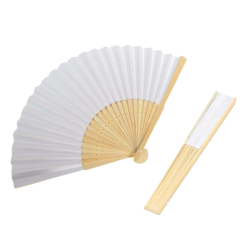 DIY Blank Paper Folding Fans - detail view