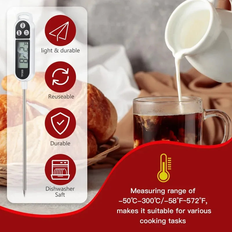 Kitchen Thermometer for Cooking Digital Temperature MeasuringTool for Meat Electronic Food Thermometer LCD Display Food