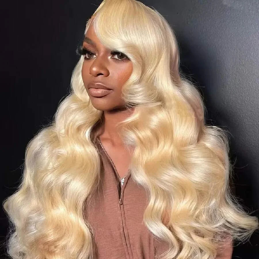 13x6/13x4 HD Lace Frontal Wig – Honey Blonde #613 Body Wave Human Hair, 250% Density, up to 46"