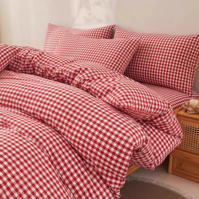 Washed Cotton Plaid Fabric by the Meter